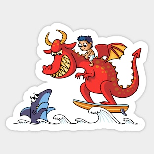 Dragon Surfer Sticker